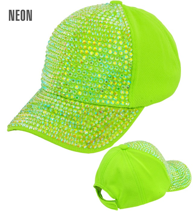 Hat Cap Strass Neon Green