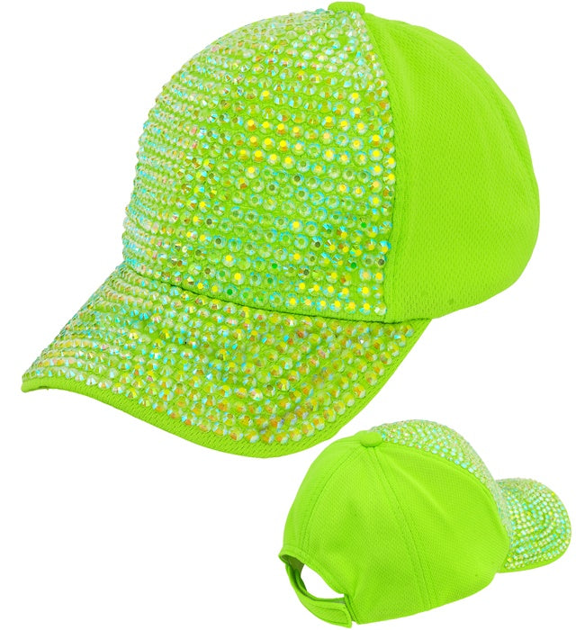 Hat Cap Strass Neon Green