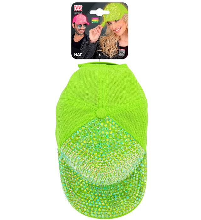 Hat Cap Strass Neon Green