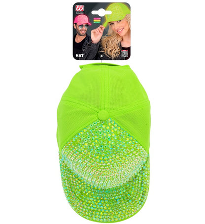 Hat Cap Strass Neon Green