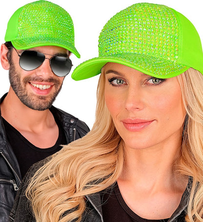 Hat Cap Strass Neon Green