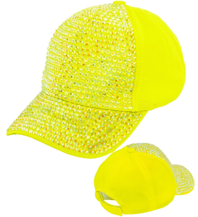 Hat Cap Strass Neon Yellow