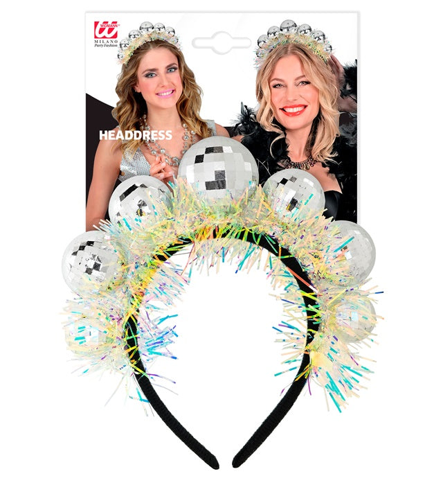 Headpiece Disco Balls With Tinsel