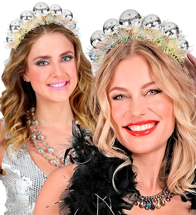 Headpiece Disco Balls With Tinsel