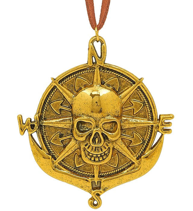 Necklace With Medallion Pirate Skull