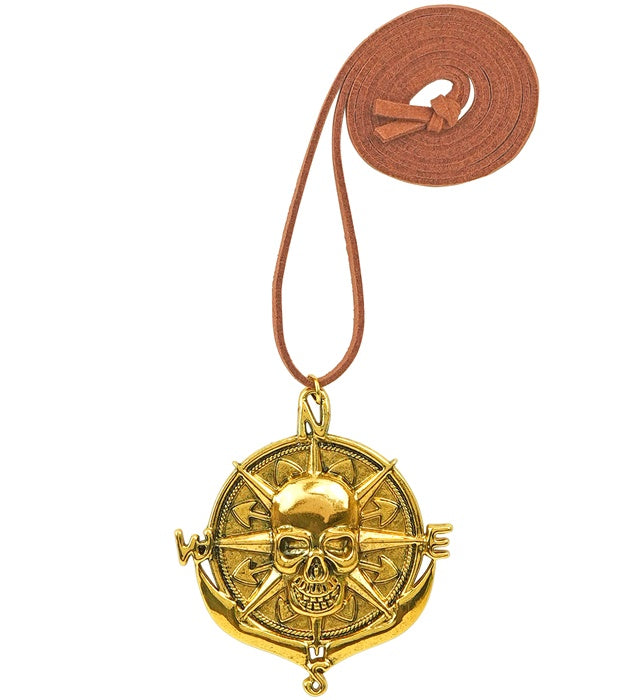 Necklace With Medallion Pirate Skull