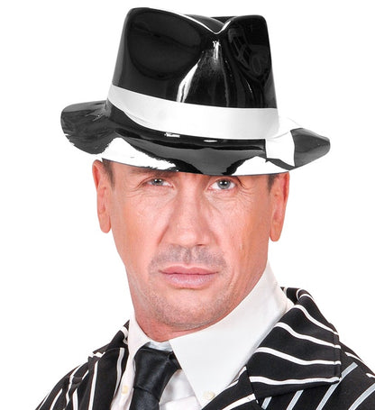 Gangster Hat With White Band Pvc