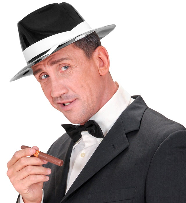 Gangster Hat With White Band Pvc