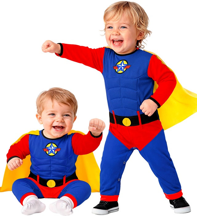 Super Baby  Jumpsuit With Cape 