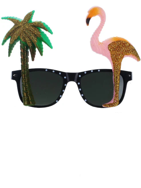 Hawaiian Specs with Flamingo and Palm Tree Accents Party Accessory