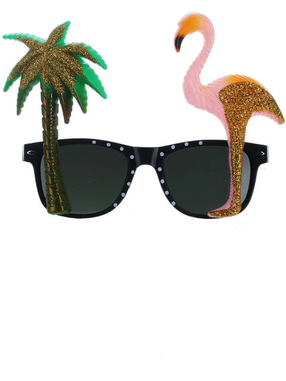 Hawaiian Specs with Flamingo and Palm Tree Accents Party Accessory 4