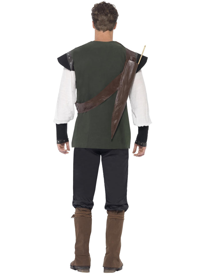 Robin Hood Costume Adult Green Trousers Tabard Shirt Sholder Belt Arrow Holder and Boot Covers 2