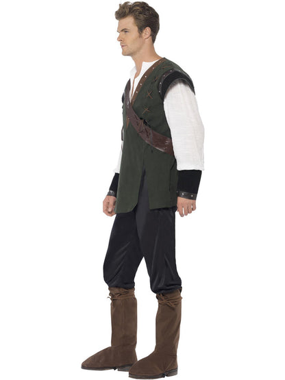 Robin Hood Costume Adult Green Trousers Tabard Shirt Sholder Belt Arrow Holder and Boot Covers 3