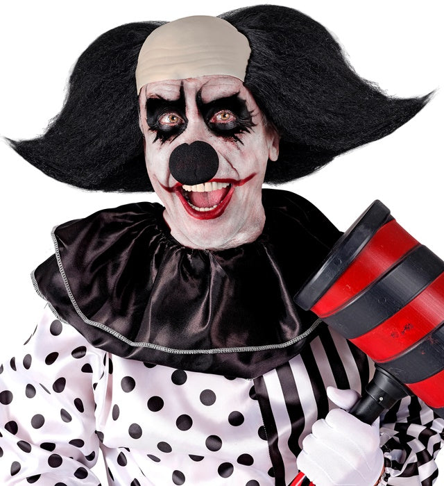 Sinister Clown Headpiece With Black Hair In Box