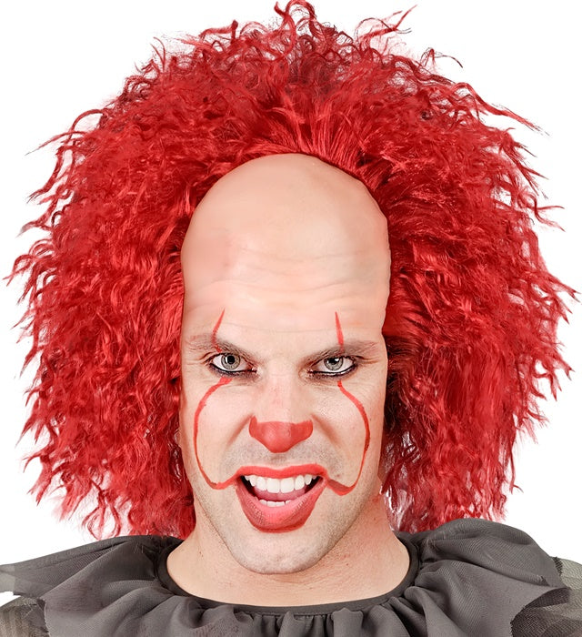 Vintage Creepy Clown Headpiece With Red Hair In Box