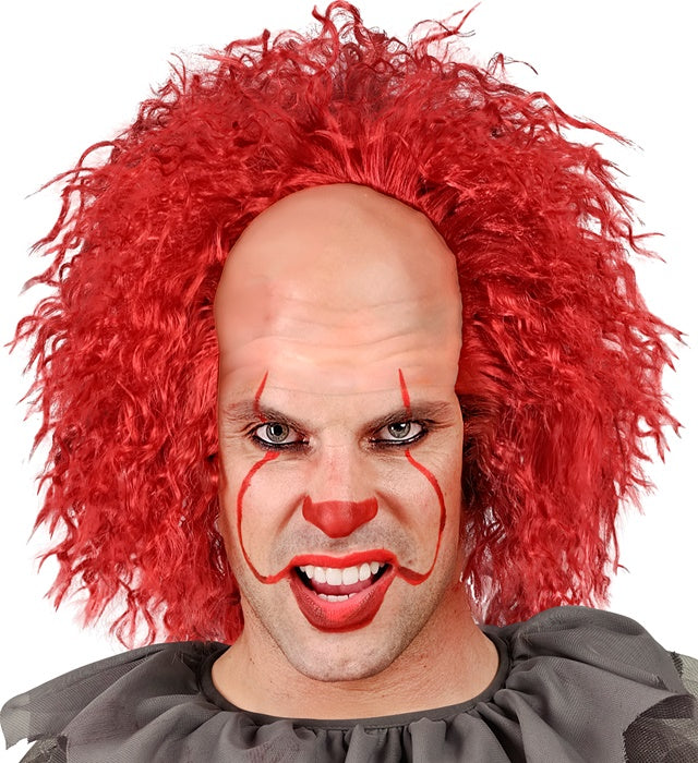 Vintage Creepy Clown Headpiece With Red Hair In Box
