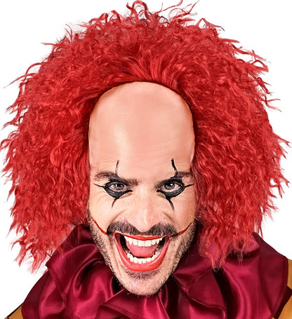 Vintage Creepy Clown Headpiece With Red Hair In Box
