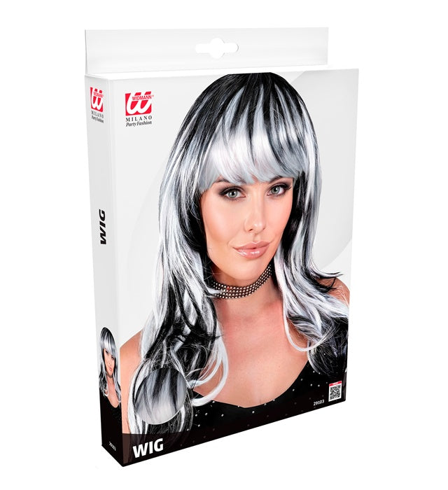 Black/White Vampiress Wig In Box