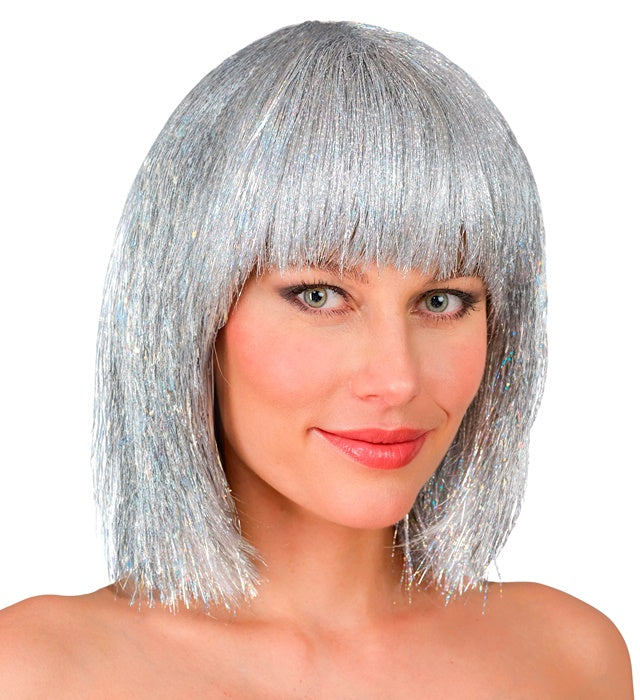 Silver Glitzy Wig In Box