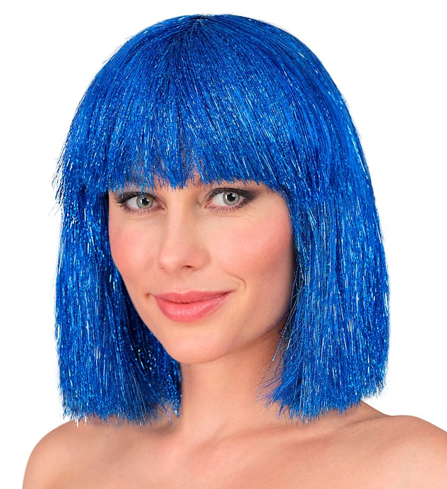 Blue Glitzy Wig In Box
