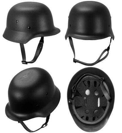 Black Military Helmet Hard Plastic - Adult Size