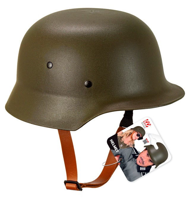 Green Military Helmet Hard Plastic - Adult Size