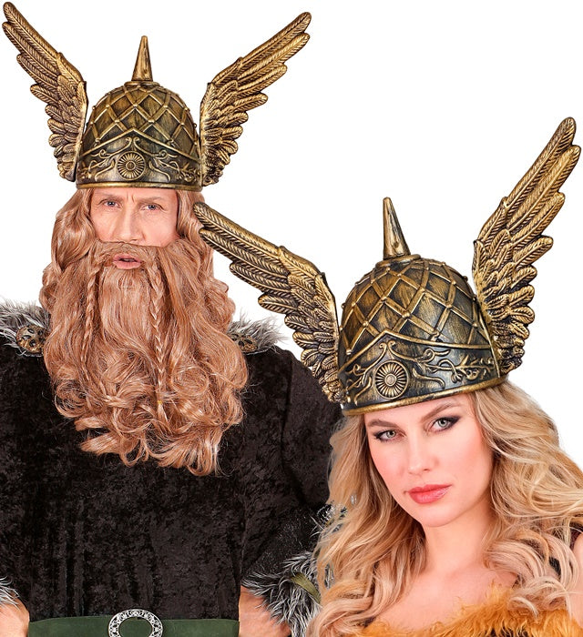 Viking Spiked Helmet With Wings Hard Plastic - Adult Size