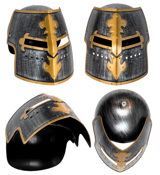 Medieval Knight Helmet With Visor Hard Plastic - Child Size