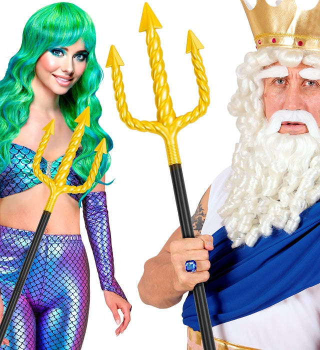 Collapsible Golden Spiral Pitchfork With Black Stick - 137 Cm  