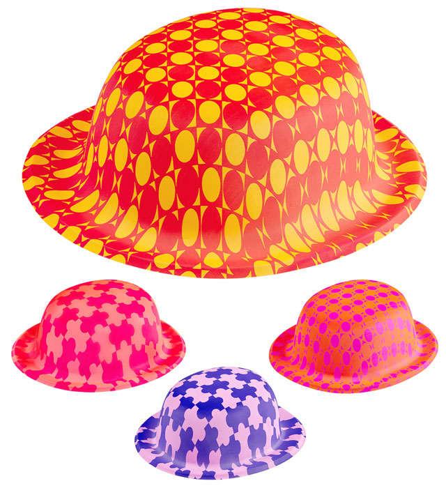 Fantasy Bowler Hat 4 Neon Color Ass.