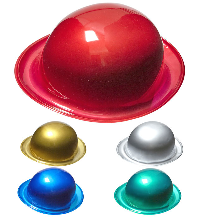 Metallic Bowler Hat 5 Colors Ass.