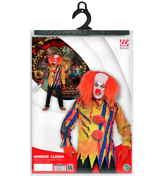 Horror Clown  Photorealistic Sublimation Printed Long Sleeve T-Shirt 