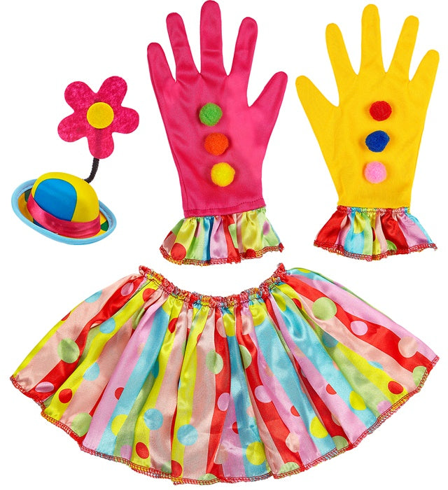 Clown  Mini Hat, Collar, Gloves 