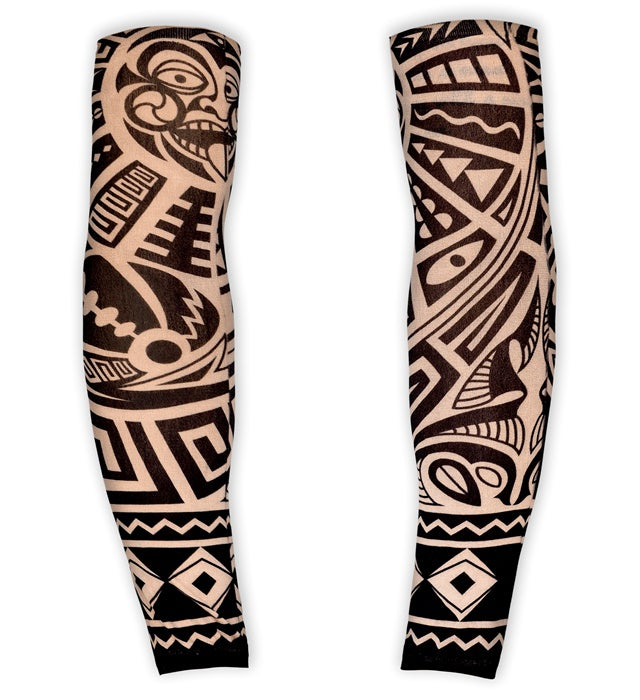 Pair Of Natural Look Tribal Tattoo Sleeves