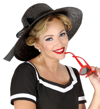 Mayfair Lady Straw Hat With Ribbon 4 Colors Ass.