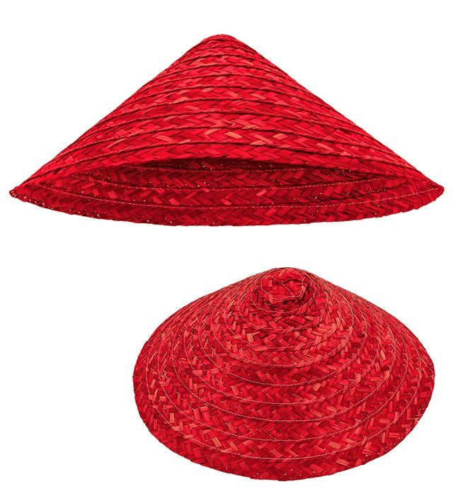 Red Straw Vietkong Hat