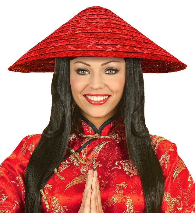 Red Straw Vietkong Hat