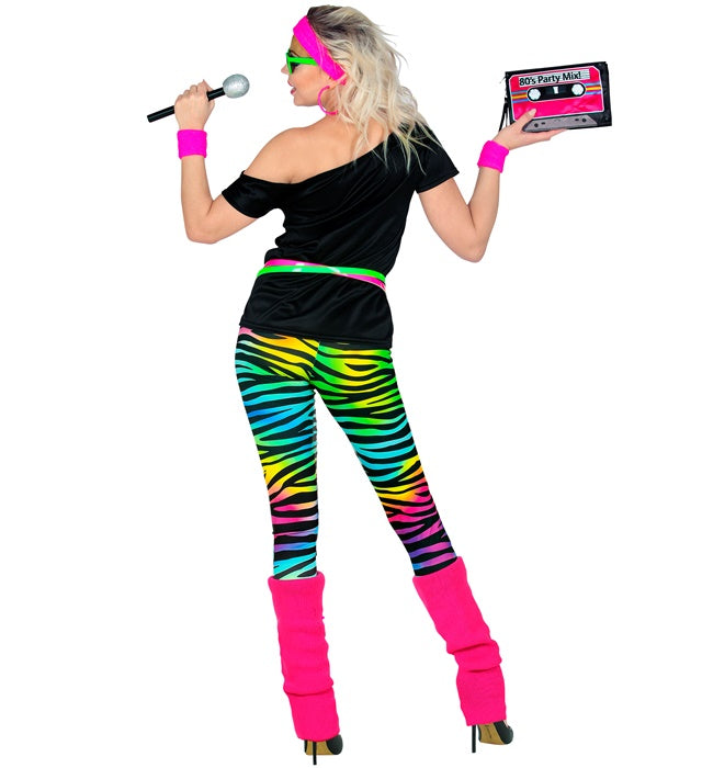 The 80S Fashion  Sleeveless T-Shirt, Leggings, Leg Warmers, Headband, 2 Wristbands 