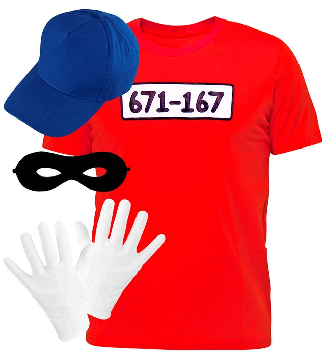 Burglar  T-Shirt, Gloves, Eyemask, Cap 