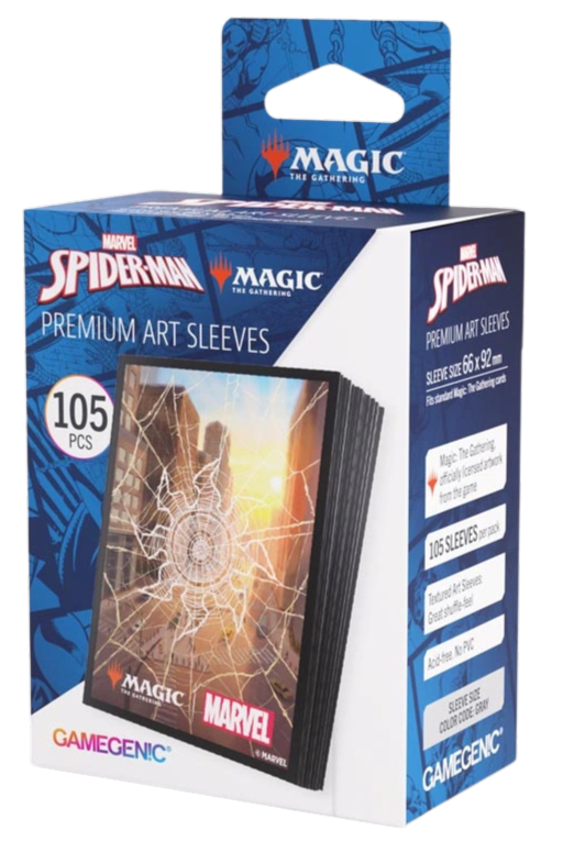 Magic: The Gathering - Marvel's Spider-Man 100ct Deck Protector Sleeves - Clear Box Land Red