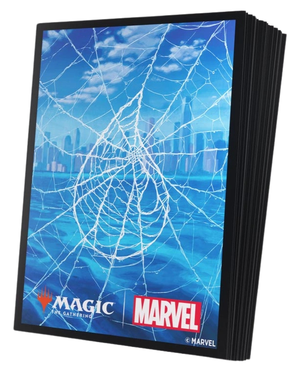 Magic: The Gathering - Marvel's Spider-Man 100ct Deck Protector Sleeves - Clear Box Land Blue