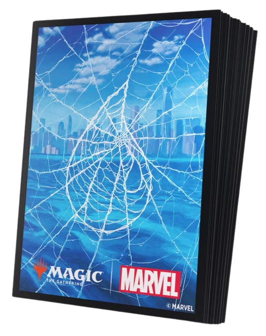 Magic: The Gathering - Marvel's Spider-Man 100ct Deck Protector Sleeves - Clear Box Land Blue