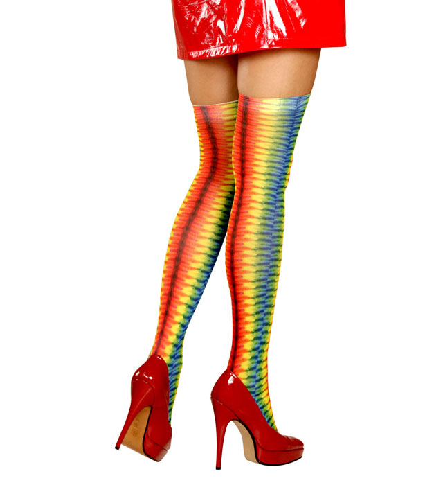  Tie Dye Thigh Highs 70 Den