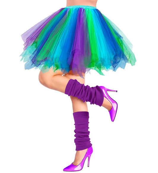 Blue-Azure-Green-Purple Tutu With Inner Pocket For Led Lights