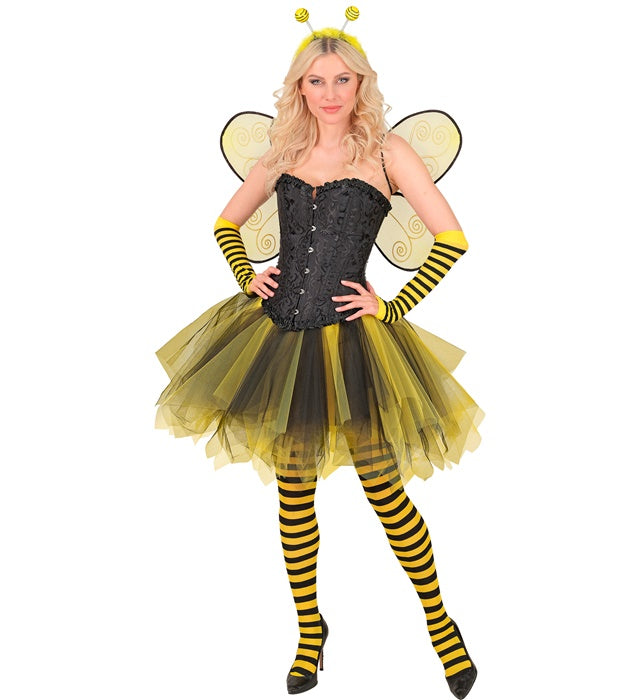 Yellow-Black Tutu With Inner Pocket For Led Lights