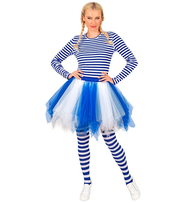 White-Blue Tutu With Inner Pocket For Led Lights