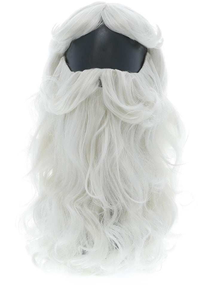 Santa Wig and Beard Set White 38cm