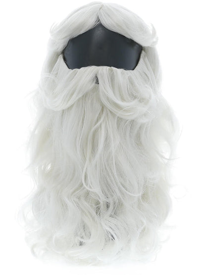 Santa Wig and Beard Set White 38cm Adult Costume Accessory 3