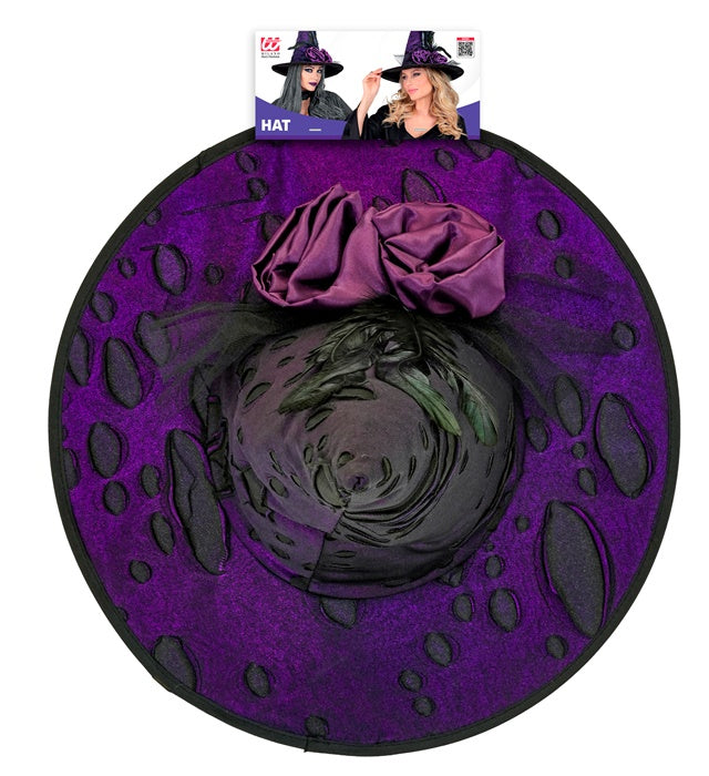 Witch Hat With Flowers & Feathers 