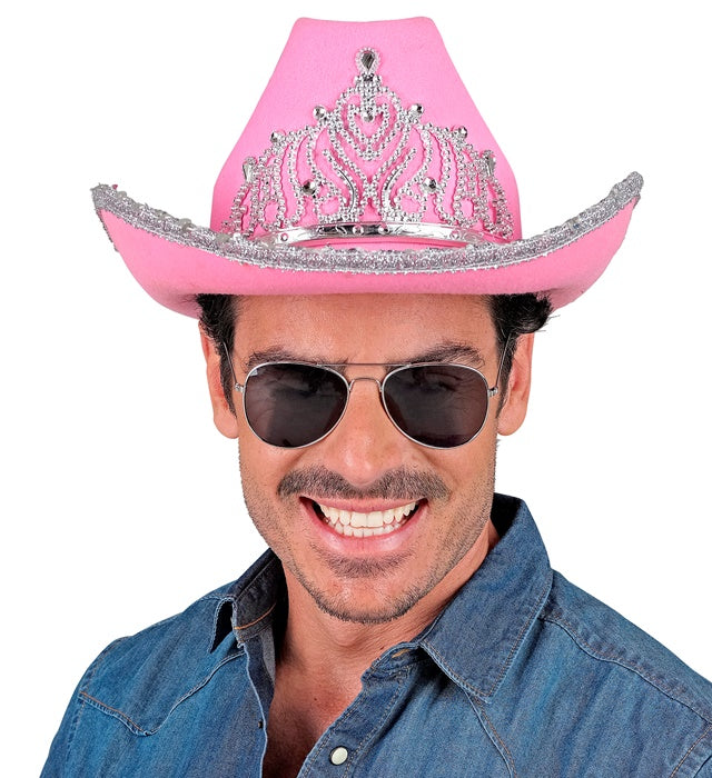 Pink Party Cowgirl Hat With Tiara
